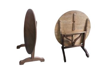 KVJ- 9185 folding round wood dining table