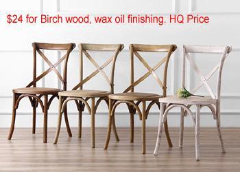 $24 Birch Cross back chair for promotion